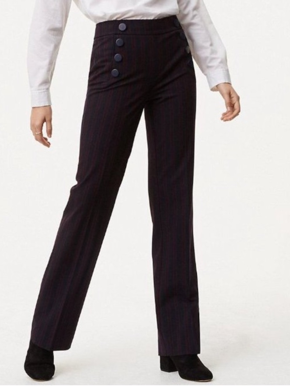 LOFT Marisa Sailor Striped Trousers - Picture 1 of 10